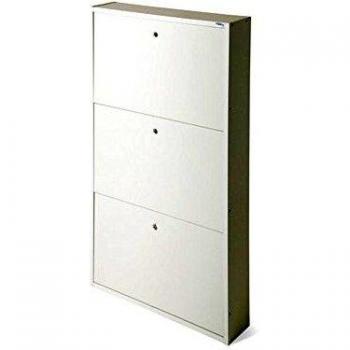 Scarpiera Elegante Bianco Frassinato 3 Ribalte 108x65x15