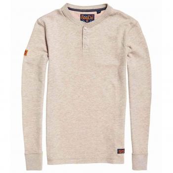Superdry Herrenlangärmeliges T-Shirt Prospector Grandad S Beige