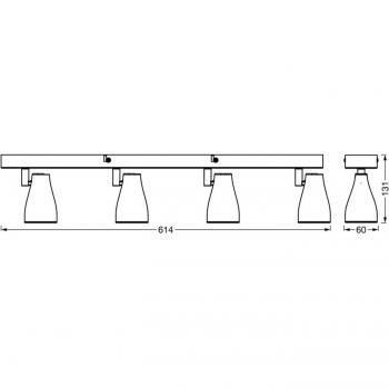 LEDVANCE Black LED Spotlight with 4 GU10 Bulbs