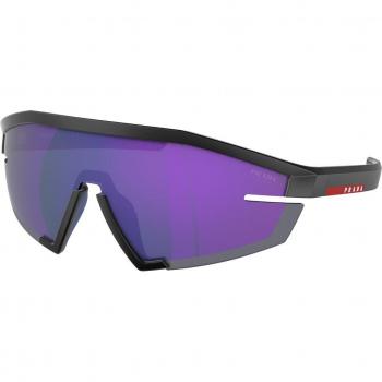 Lunettes de soleil Prada Linea Rossa PS03ZS 1BO05U Homme Injecté Noir Géométrique Miroir