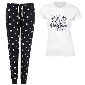 60‑Second Makeover Women's Navy Star Overthink Pajamas – Size Medium