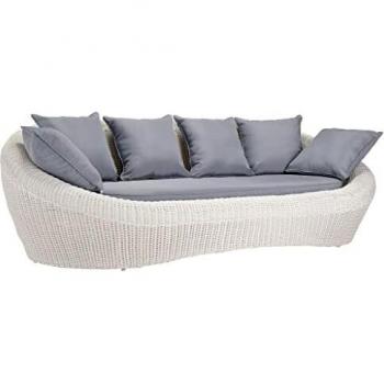 Divano da giardino 3 posti resina intrecciata avorio WHITEHEAVEN
