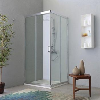 Box de douche angulaire en verre 70x90 cm