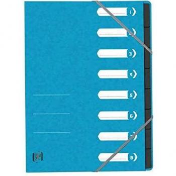 A4 Trieur Oxford Top File+ 8 compartiments bleu clair
