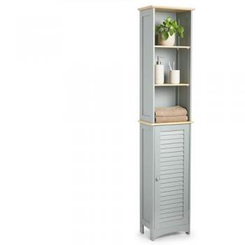 VonHaus Grey Bathroom Tallboy with Adjustable Shelves