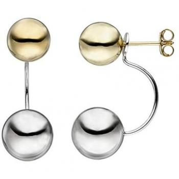 Jobo Damen Ohrhänger Kugel 925 Silber bicolor vergoldet
