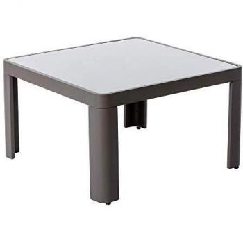 Plateau d'usage extérieur en aluminium – modèle carré – verre trempé – gris