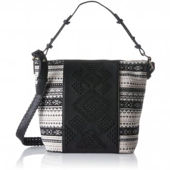 Desigual Astún Damen Schultertasche, Schwarz, 12 x 27 x 25 cm