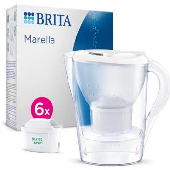 Brita Marella 2.4 L White Filter Jug with MAXTRA PRO Cartridges – 6‑Piece Kit