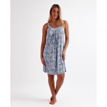 Camisola Admas Fiori Blu Senza Maniche Donna