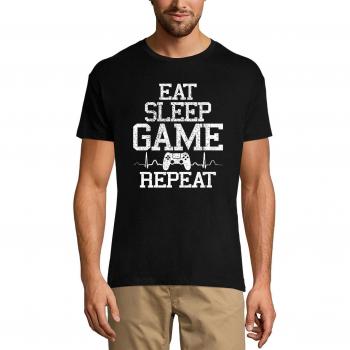 Maglia Maschio Eat Sleep Game Repeat – Cità Ironica per gli Appassionati di Videogiochi