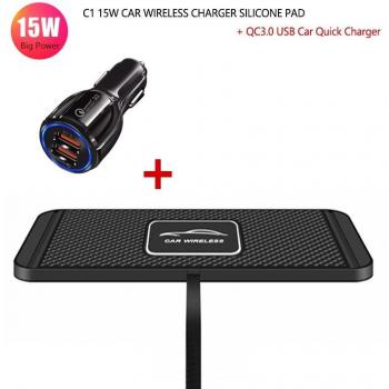 Cargador Inalámbrico QI Car+Base Rápida 15W 10W 7.5W 5W – Compatibilidad Samsung e iPhone