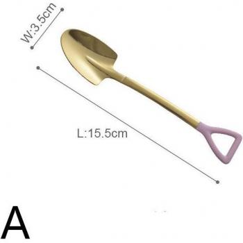 Quadratischer Kopf Löffel in Rosé-Gold, aus hochwertigem Stahl