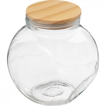 Barattolo per caramelle in vetro con coperchio in legno 2,1 L
