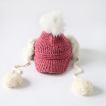 Winter Wool Bomber Cap with Earflaps for Boys