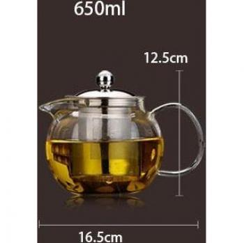 Glass Teapot with Stainless Steel Infuser