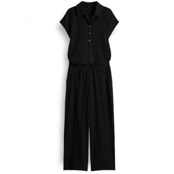 Opus Jumpsuit – Modell „Melti Polo“, strukturierte Muster, schwarz, 34