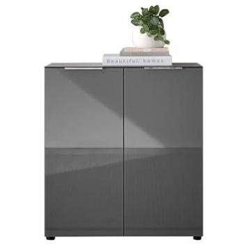 HBZ Kommode Santorin Mehrzweckschrank-Universalschrank, BxHxT 90x99x40 cm (1 St), Mit 2 Türen mit Softclose, 2 Einlegeböden, Glasfront und Glasoberboden