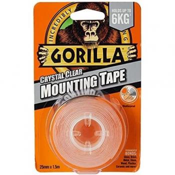Gorilla Clear Mounting Tape Heavy Duty 1.5m