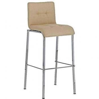 Ergonomischer Barhocker AVOLA – stilvoller Stoffbezug, weißes Metall