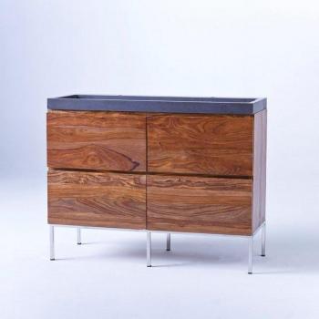 Nova Waschtisch aus massivem Palisander und Lavastein 120 cm