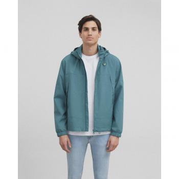 Cortavientos verde para hombre con capucha
