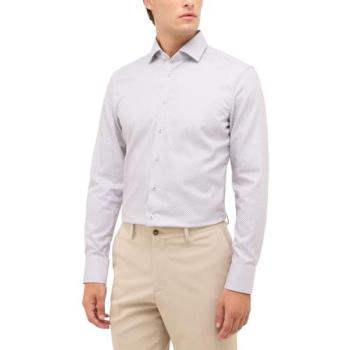 Langarmhemd ETERNA SLIM FIT Herren, Größe 42 – Dunkelbraun