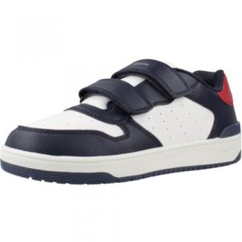Baskets Basses Geox Washiba Junior Marine et Blanc