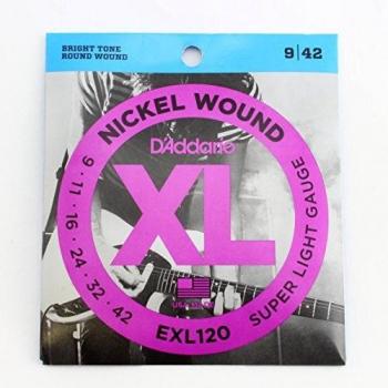 D'Addario EXL120 Wound Electric Guitar Strings Super Light, 9...