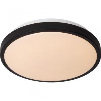 Plafón Lucide Dasher LED, negro, diámetro 29,3 cm, 2700 K, IP44