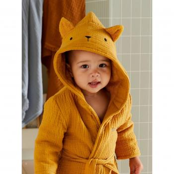 Couvre-Bébé Ocre avec Motif Animal en Coton Bio