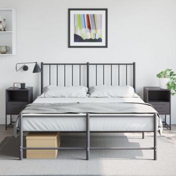 Black Color Steel Bedside Cabinets (Set of 2) from Vidaxl, Dimension: 36x39x60.5 cm