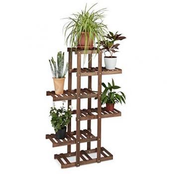 Elegantes Blumenregal aus Holz, 5 Ebenen, dunkelbraun