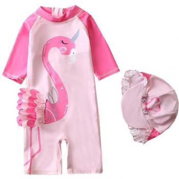 Girls' Cute Cartoon Swan Beachwear