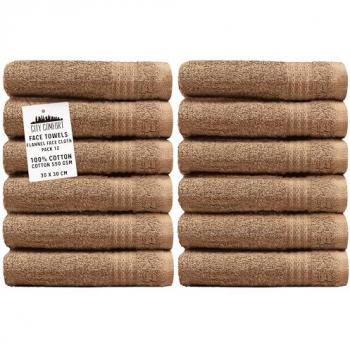 CityComfort 12‑Pack Brown Towels – Unisex Size