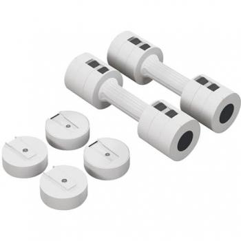 Kit haltères réglables blanc 2x2.5kg avec rangement