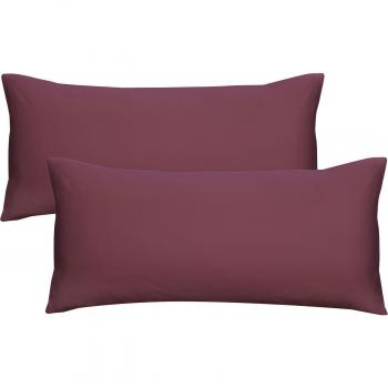 Biberna, Housses de coussin en jersey fin (2x, 40x80cm, Violet)