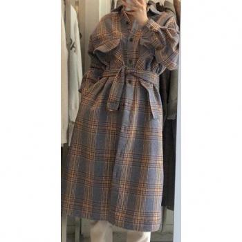 Chemise manteau longue Bandage en laine