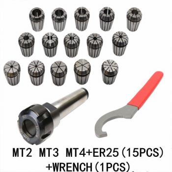 ER25 Spring Clamps and MT2 MT3 MT4 Holder Set with ER25 Wrench