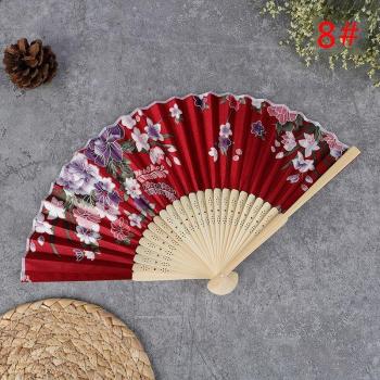 Éventail Élégant en Soie, Design Chino-Japonais