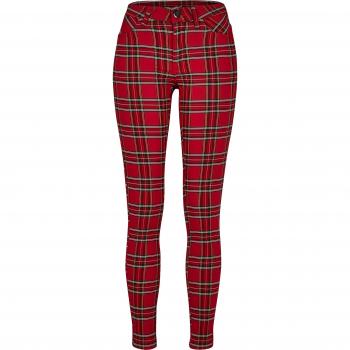 Urban Classics Pantaloni Skinny Tartan Red / Black 30