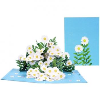 3D Wenskaart met Daisy en Envelop voor Vrouwen
