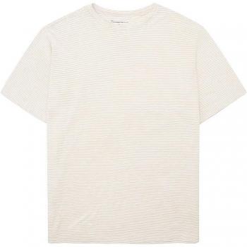 KNOWLEDGE COTTON APPAREL Herren T-Shirt Creme Größe S
