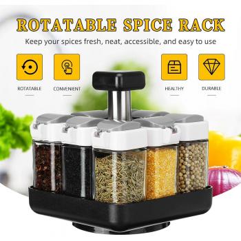 Seasoning Organizer Rack with 8 Bottles