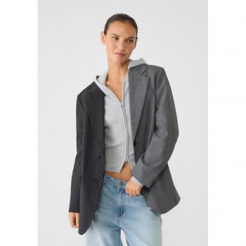 Blazer con Motivo di Righe Stradivarius M