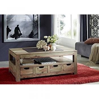 Kaffeetisch Beistelltisch Nature Grey – 70×120 cm, Sheesham‑Holz, grau
