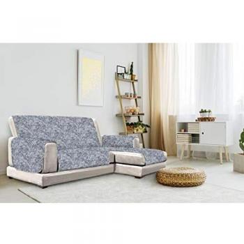 Funda de Sofá Azul Oscuro con Chaise-Longue Derecha, 240 cm