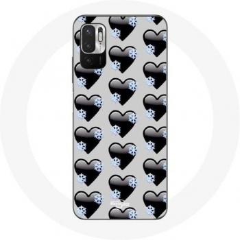 Xiaomi Poco M3 Pro Case with Black Hearts Design