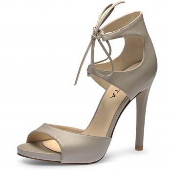 Greige‑Sandalette „Emma“ für Damen – Evita Shoes, Glattleder, Größe 41