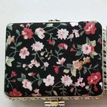 Floral Design Folding Makeup Mirror